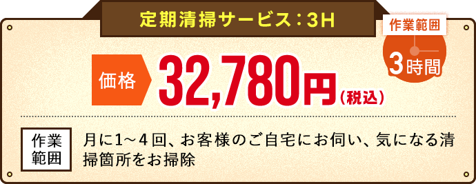 定期清掃サービス（3H）オファー価格